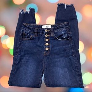KanCan Button Fly Jeggings - Lightly Distressed  - Size 1 / 24 - EUC